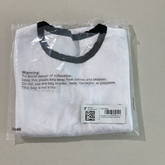 Imily Bela, Women's White Short Sleeve Summer Basic T. Size, S - Picture 10 of 11